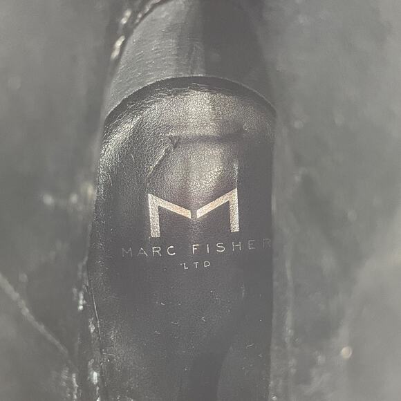 Marc Fisher Women's Ulani Black Suede High Heel Pointed Toe Ankle Boots Size 6M - Picture 6 of 12